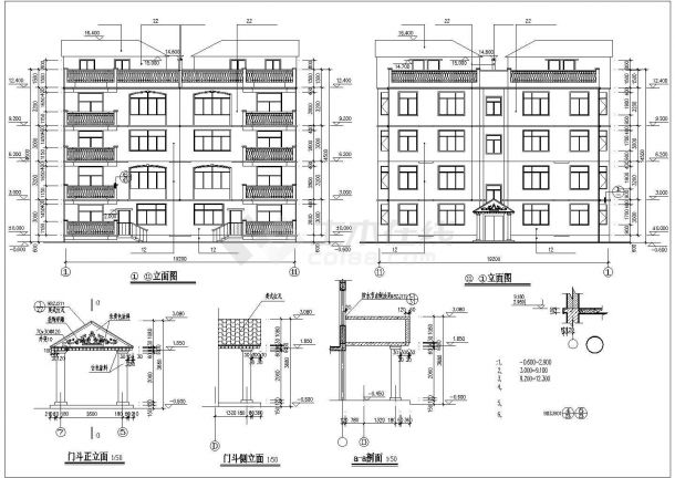 某多层住宅楼建筑施工CAD图-图一