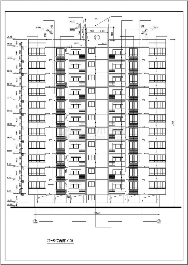 星港小镇点式小高层户型建筑CAD设计图-图二