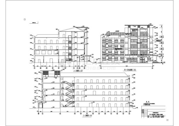 某市电力大队办公楼建筑设计图-图一