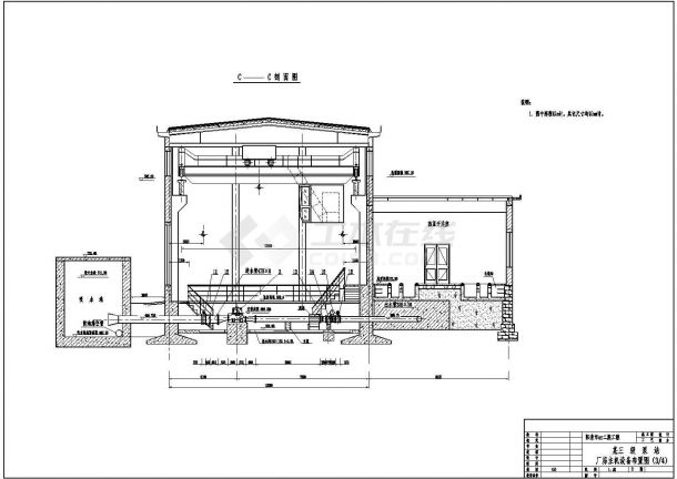 三级提水泵站CAD施工图-图一