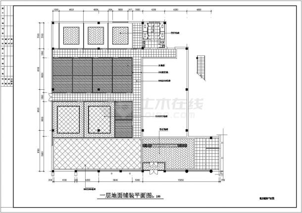 某地中式经典风格餐厅装修施工设计CAD图-图二