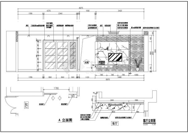广州某花园欧式装修施工设计CAD图-图二