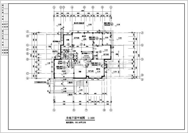 某高档别墅T型建筑设计施工图-图二