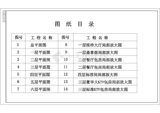 某宾馆室内装修设计cad整套施工图-图一