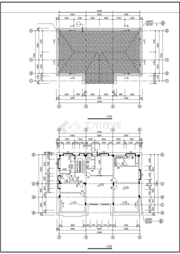 某设计精致的别墅全套建筑设计施工CAD图-图二