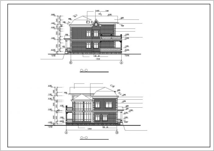 某设计精致的别墅全套建筑设计方案CAD图_图1