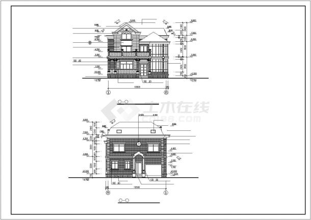 某设计精致的别墅全套建筑设计方案CAD图-图二