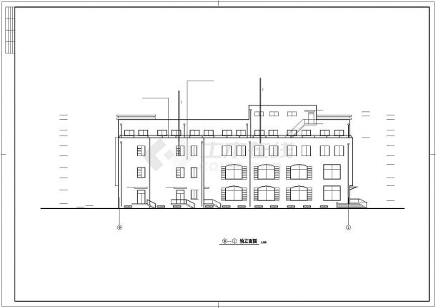 某小区超市建筑施工CAD参考图-图一