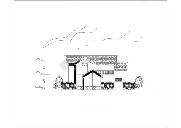 某地域风格居民住宅建筑设计图-图二