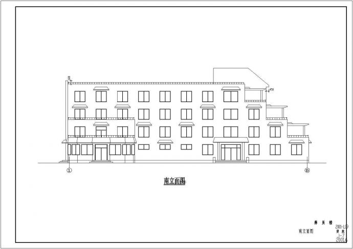 某市四层养老院的CAD建筑方案设计_图1