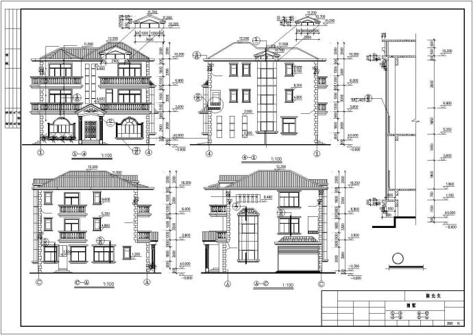 某市高档私人别墅建筑CAD设计施工图纸_图1