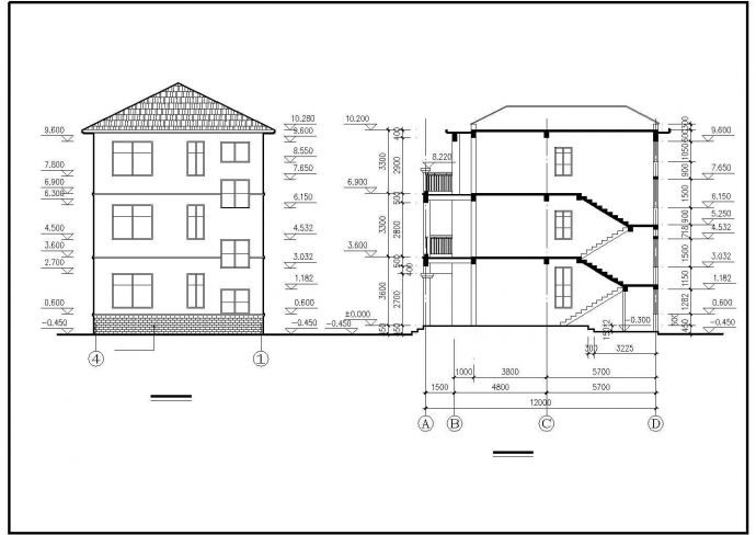 某3层别墅全套建筑结构CAD设计施工图_图1