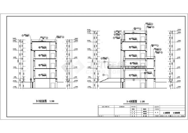 某现代办公楼建筑设计CAD施工图纸-图一