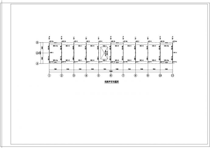 单跨双坡门式轻钢厂房结构图_图1