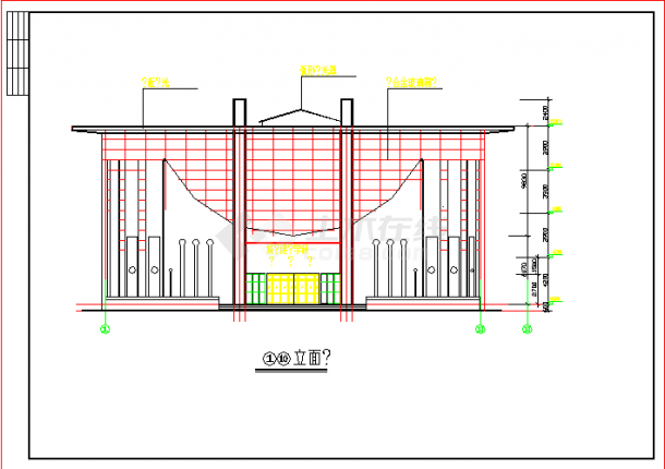 城建图书馆建筑CAD设计方案图-图一