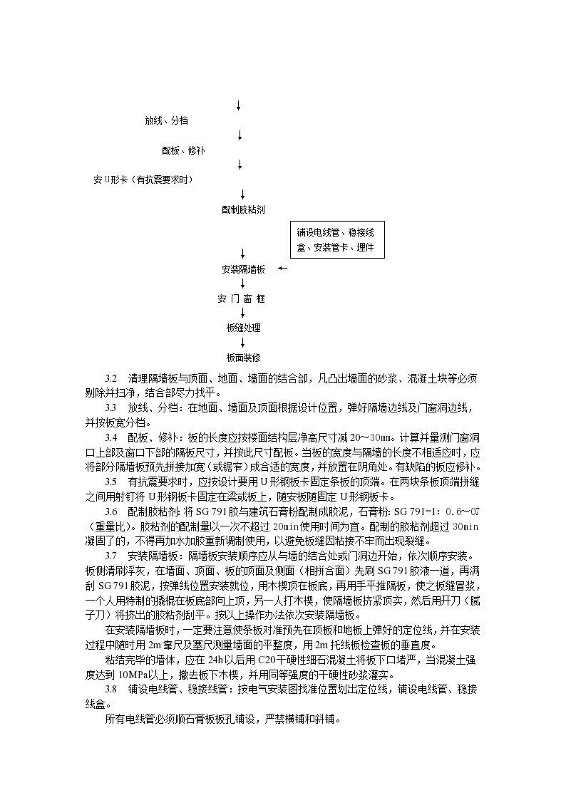 增强石膏空心条板隔墙施工工艺标准-图二