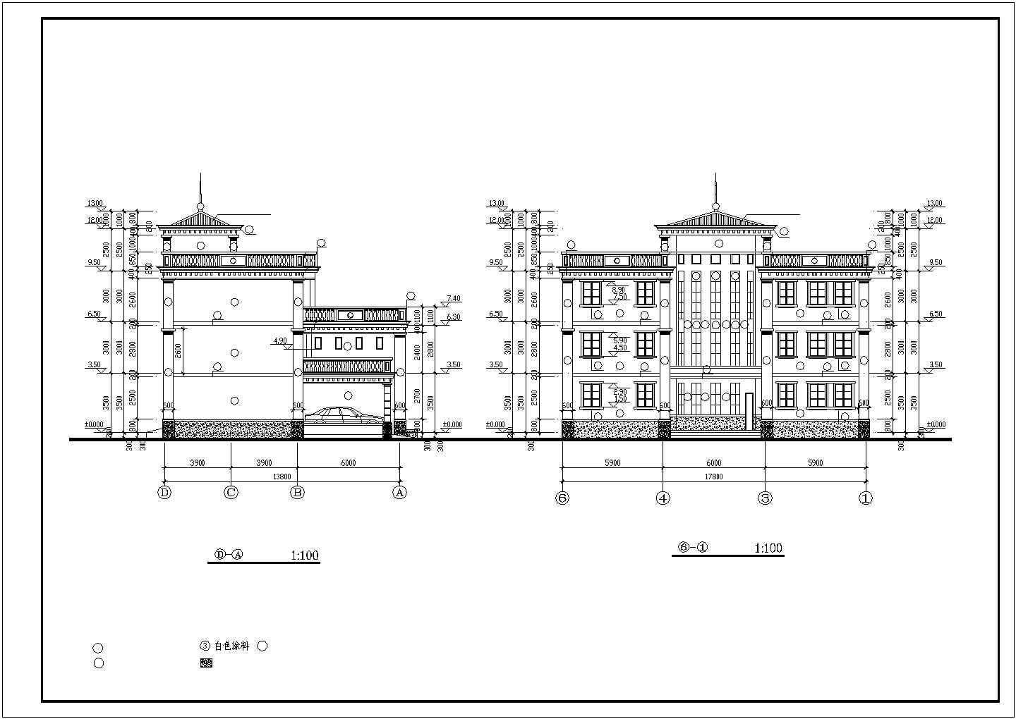 面积较大别墅建筑规划CAD平面图