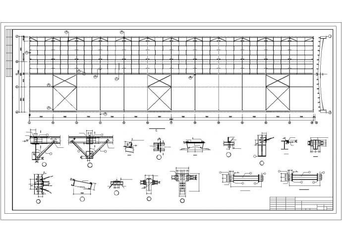 24米跨带吊车梁钢结构施工图_图1