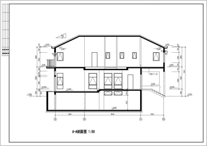 某地联体别墅建筑设计施工CAD图_图1