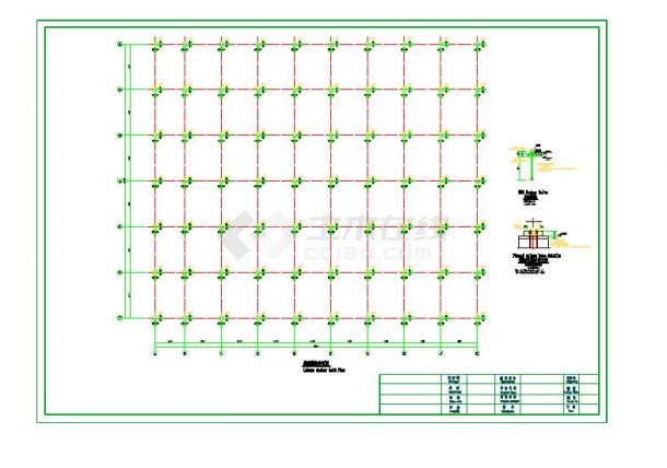 某三层钢结构厂房设计CAD平面布置图-图一