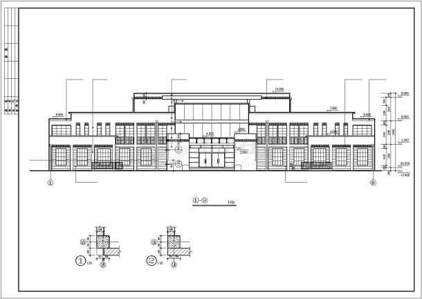 某精美办公楼建筑施工CAD详图-图一