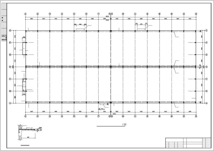 钢结构厂房结构图(砼柱-双弧钢管桁架)_图1