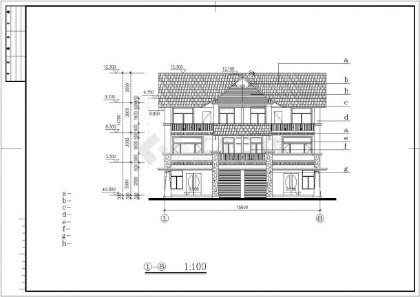 某山庄别墅C区Bsa型建筑图-图二