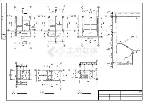 花园双连别墅建筑CAD平面立面剖面图-图二