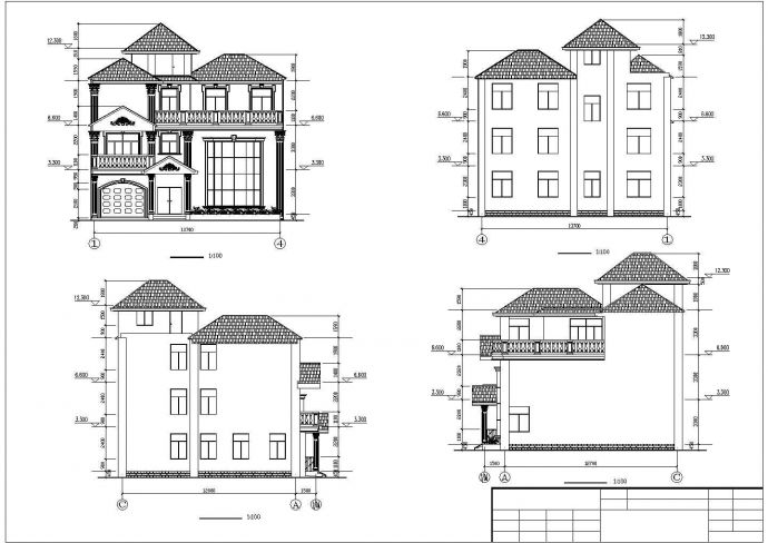 某地小别墅建筑结构施工CAD图_图1