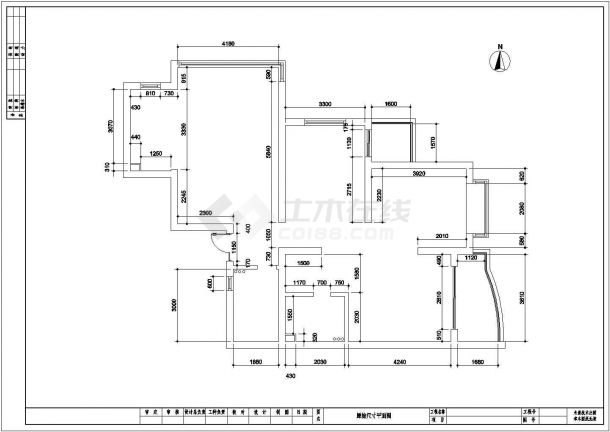 某优雅大房(三房两厅)装修设计CAD施工图纸-图二
