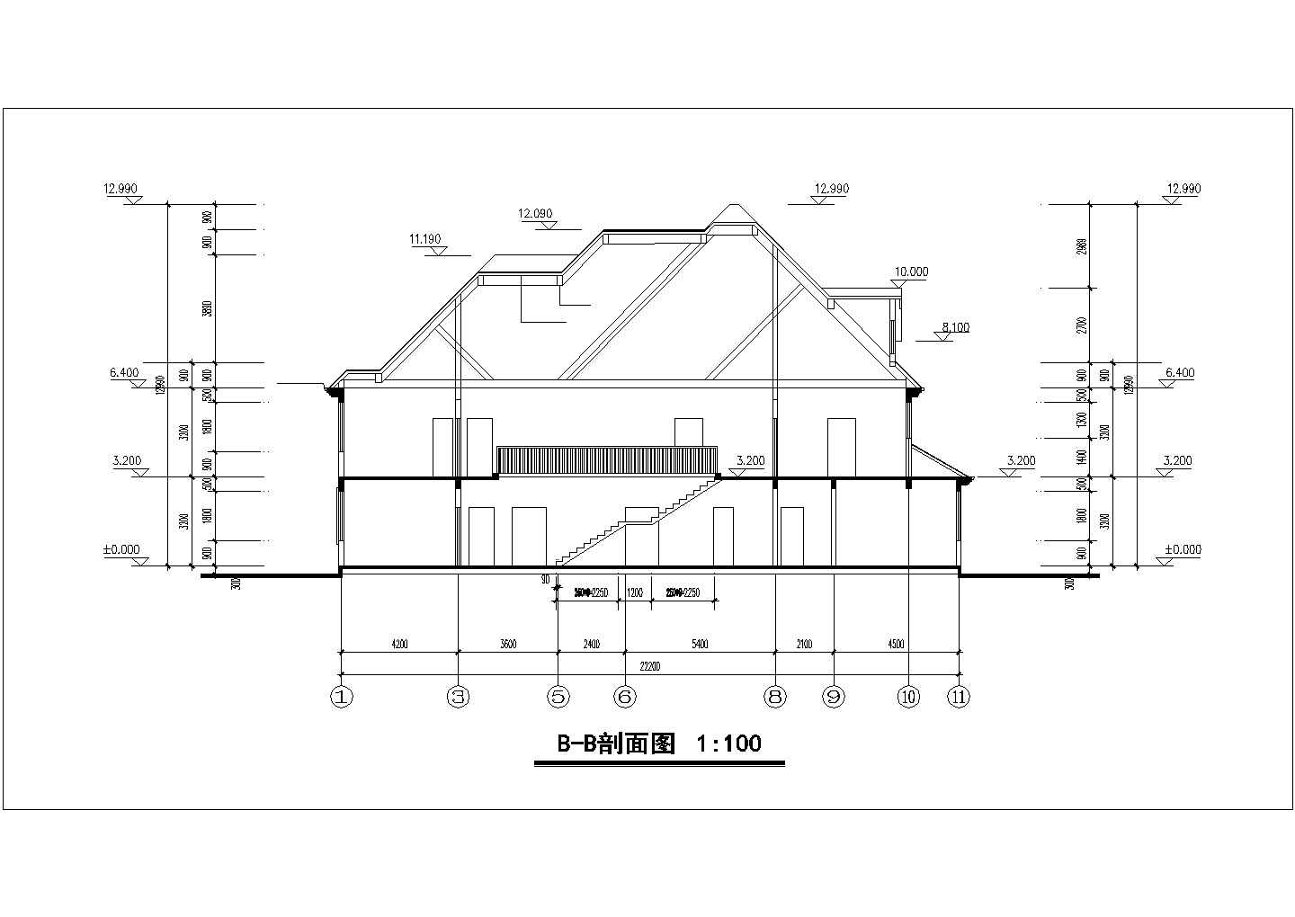 某框架结构别墅CAD施工设计图