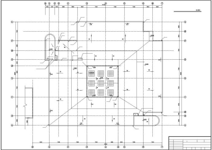 某市中学食堂及锅炉房建筑设计cad施工图_图1