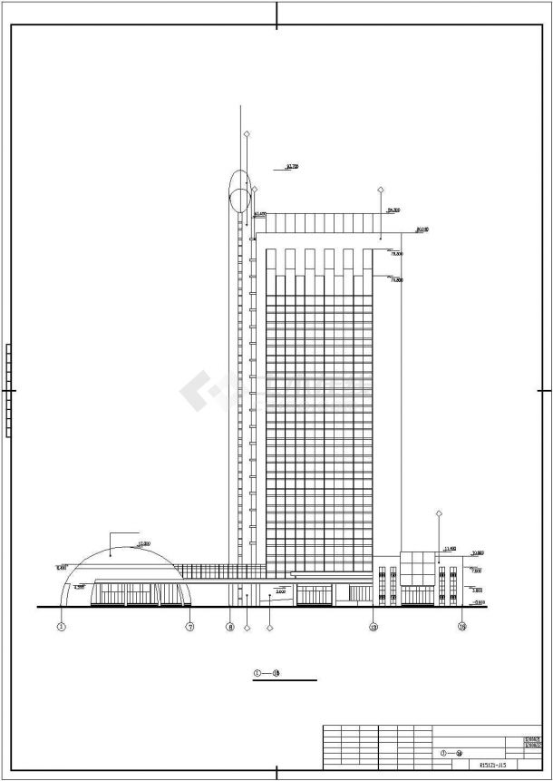 张家港水利大厦建筑设计CAD施工图-图二
