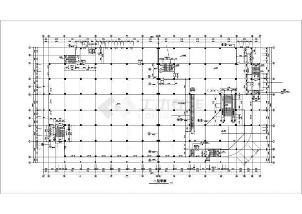 某地区六层商业大厦建筑设计CAD施工图纸-图二