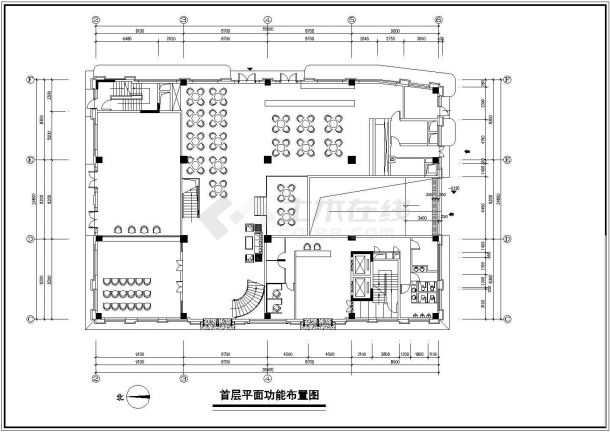 广州某七层酒店建筑设计CAD施工平面图-图一