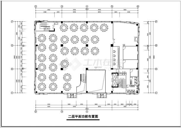 广州某七层酒店建筑设计CAD施工平面图-图二