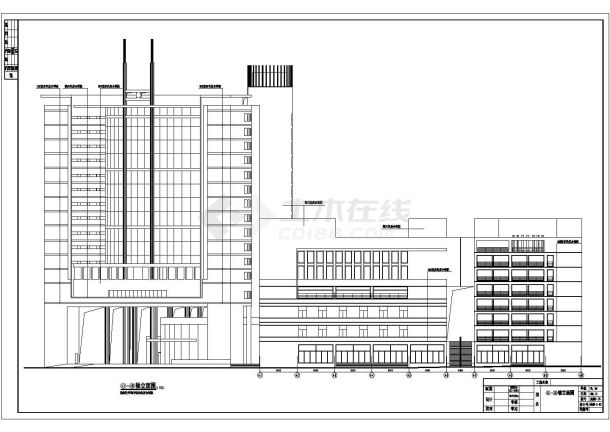 某街区大型商务综合楼建筑设计CAD施工图-图二