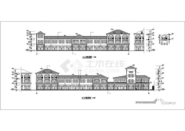 某地区住宅区临街商铺建筑设计CAD施工图-图二