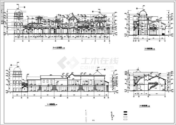 某地区欧式商铺建筑设计CAD施工图-图一