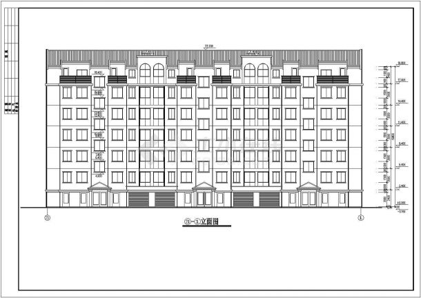 某地区单元式六层住宅建筑设计CAD施工图-图一
