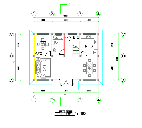某民居住宅楼建筑方案设计CAD套图_图1