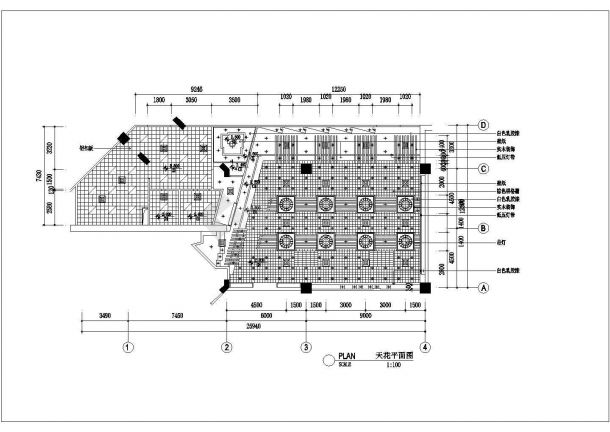 西安某餐厅建筑施工设计CAD图-图一
