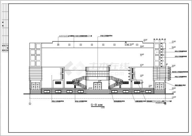 某食堂建筑设计施工CAD图纸-图二