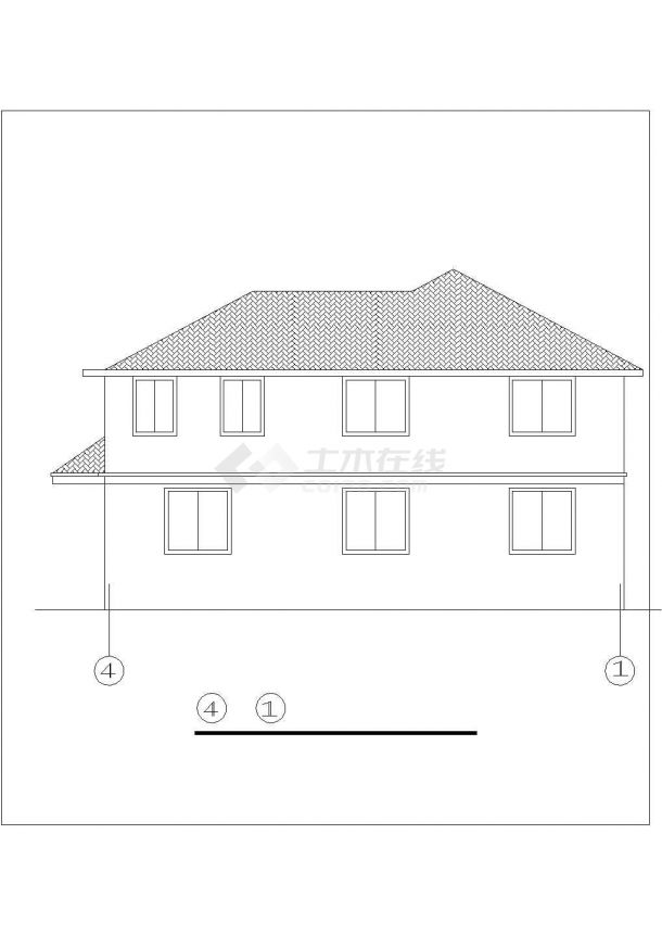 某地乡村别墅建筑方案设计cad图纸-图一
