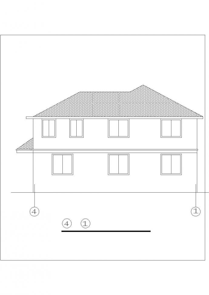 某地乡村别墅建筑方案设计cad图纸_图1