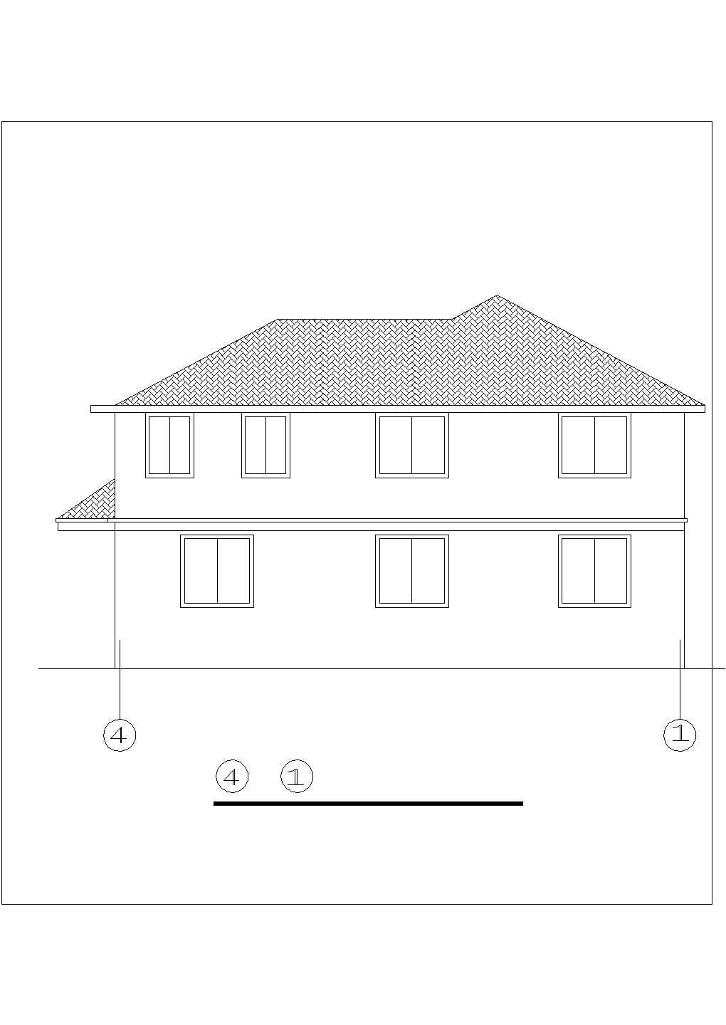 某地乡村别墅建筑方案设计cad图纸