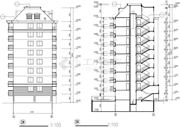 某小区高层住宅建筑设计CAD图-图一