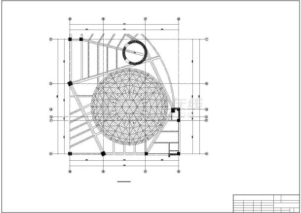 单层凯威特网壳球形采光顶结构设计施工图-图一