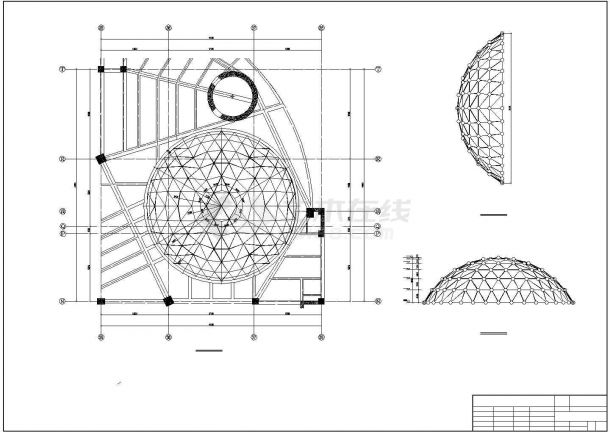 单层凯威特网壳球形采光顶结构设计施工图-图二