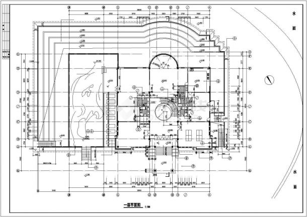 某休闲别墅建筑设计施工CAD图-图一